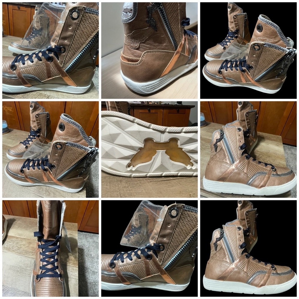 Robin jean leather High-Top Sneakers with Zipper Detail like new must have